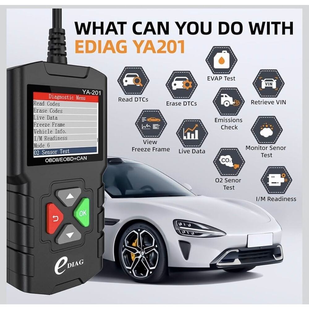 EDIAG YA-201 OBD2 Scanner Code Reader Check Engine Light EVAP O2 - Picture 8 of 8